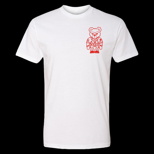 Tシャツ・カットソー [READY4NEXT] TeddyBear Artwork short sleeved Tshirt(WHITE) left-chest-single-color-bear-t