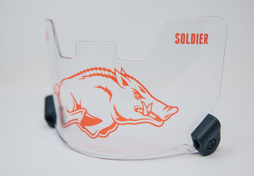 create your own football helmet visor CUSTOM FOOTBALL/LACROSSE VISORS & EYE SHIELDS – Soldier Sports